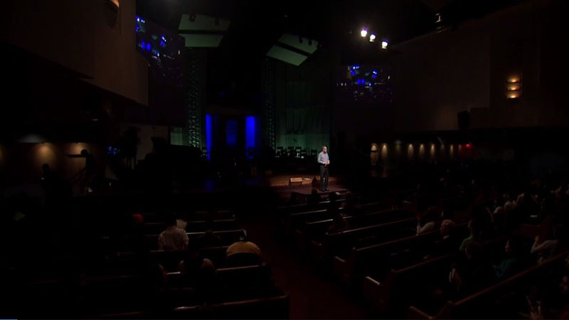 Randy Roberts speaking in the Loma Linda University Church 