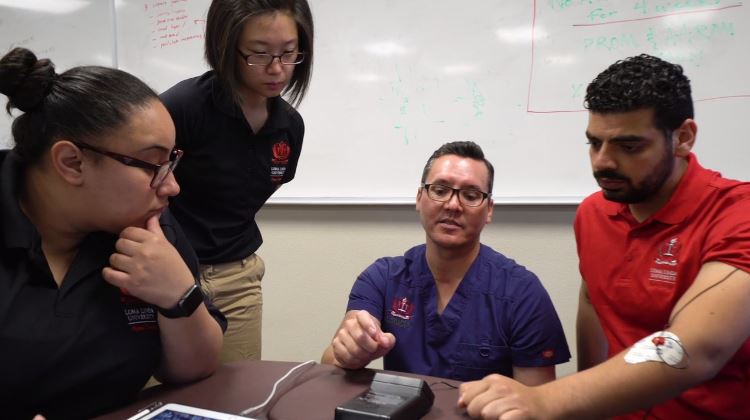 Physical Therapy students conduct research with professor