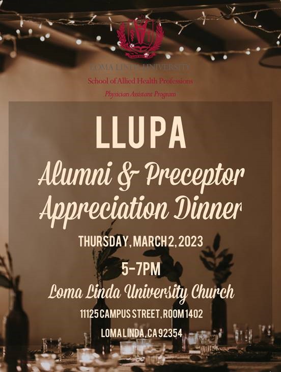 LLUPA Appreciation Dinner Invitation