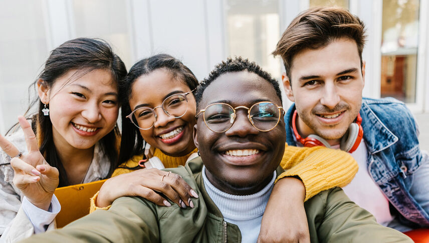 student friends smiling